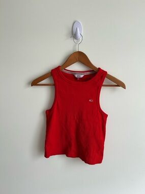 Tommy Hilfiger Red Ribbed Tank Top